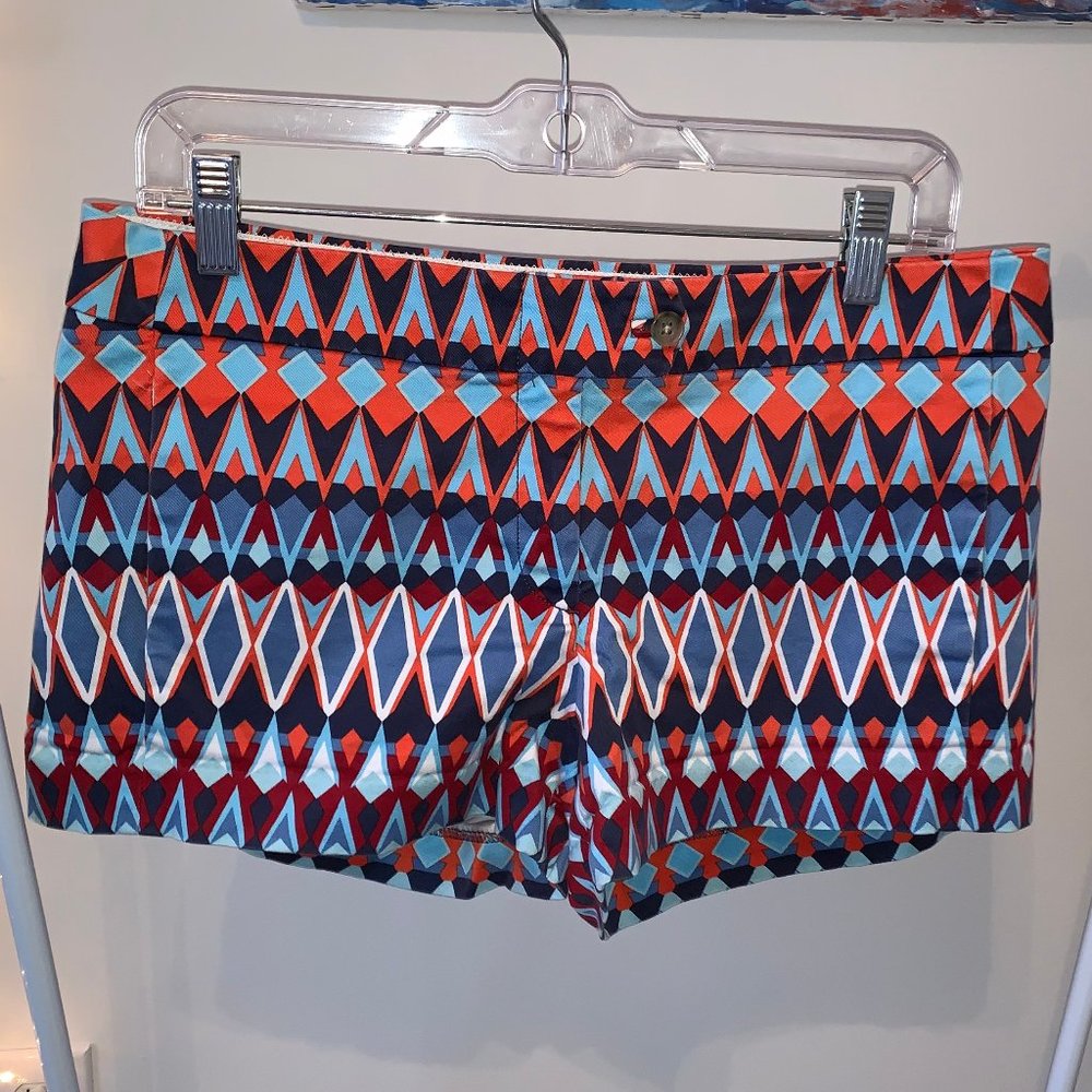 J Crew Stretch Geometric Pattern Shorts - image 1